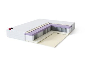 Vidutinio kietumo viengulis spyruoklinis lateksinis čiužinys Sleepwell BLACK Multipocket Lux-struktūra