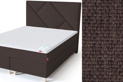 Geometry galvūgalis su baldiniu rudos spalvos audiniu Sleepwell RED serijos dvigulėms lovoms