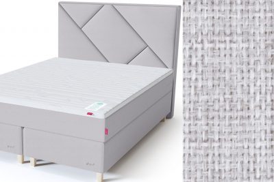 Geometry galvūgalis su baldiniu šviesiai pilkos spalvos audiniu Sleepwell RED serijos dvigulėms lovoms