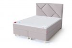 Sleepwell RED Continental dvigulė lova / RED Geometry galvūgalis smėlio (biežinė) spalva / TOP HR Foam antčiužinis