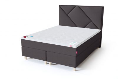 Sleepwell RED Continental dvigulė lova / RED Geometry galvūgalis tamsiai pilka spalva / TOP HR Foam antčiužinis