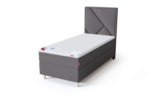 Sleepwell RED Continental viengulė lova / RED Geometry galvūgalis pilka spalva