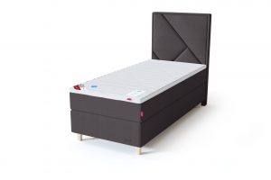 Sleepwell RED Continental viengulė lova / RED Geometry galvūgalis tamsiai pilka spalva