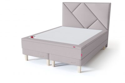 Sleepwell RED Continental Base dvigulė miegamojo lova su čiužiniu / RED Geometry galvūgalis / TOP HR Foam Plus antčiužinis smėlio (biežinė) spalva