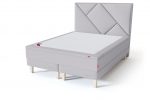 Sleepwell RED Continental Base dvigulė miegamojo lova su čiužiniu / RED Geometry galvūgalis / TOP HR Foam Plus antčiužinis šviesiai pilka spalva