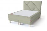 Sleepwell RED Continental Base dvigulė miegamojo lova su čiužiniu / RED Geometry galvūgalis / TOP HR Foam Plus antčiužinis šviesiai žalia spalva