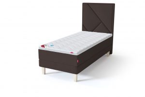 Sleepwell RED Continental Base viengulė miegamojo lova su čiužiniu / TOP HR Foam Plus antčiužinis ruda spalva