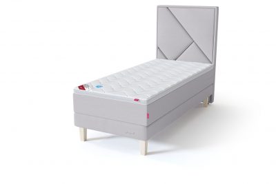 Sleepwell RED Continental Base viengulė miegamojo lova su čiužiniu / TOP HR Foam Plus antčiužinis šviesiai pilka spalva