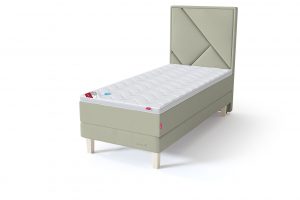 Sleepwell RED Continental Base viengulė miegamojo lova su čiužiniu / TOP HR Foam Plus antčiužinis šviesiai žalia spalva