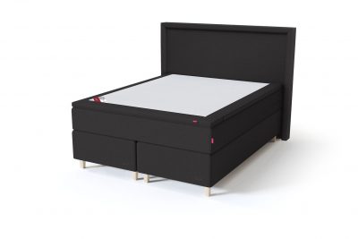 Sleepwell BLACK Continental tipo dvigulė miegamojo lova su čiužiniu / BLACK Lined galvūgalis / TOP Latex Lux antčiužinis, juoda spalva