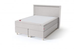 Sleepwell BLACK Continental tipo dvigulė miegamojo lova su čiužiniu / BLACK Lined galvūgalis / TOP Latex Lux antčiužinis, smėlio (biežinė) spalva