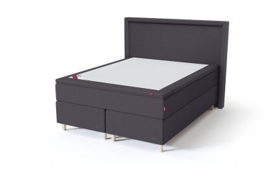 Sleepwell BLACK Continental tipo dvigulė miegamojo lova su čiužiniu / BLACK Lined galvūgalis / TOP Latex Lux antčiužinis, tamsiai pilka spalva