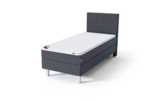 Sleepwell BLUE Continental tipo viengulė lova su čiužiniu / BLUE H35 galvūgalis / TOP Profiled Foam antčiužinis tamsiai pilka spalva