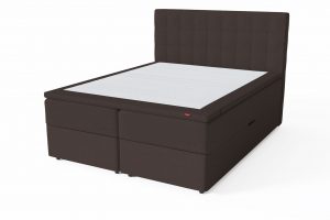Sleepwell RED Storage dvigulė miegamojo lova su patalynės dėže / RED Bris galvūgalis lovai / TOP HR Foam Plus antčiužinis, ruda spalva