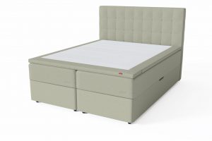 Sleepwell RED Storage dvigulė miegamojo lova su patalynės dėže / RED Bris galvūgalis lovai / TOP HR Foam Plus antčiužinis, šviesiai žalia spalva