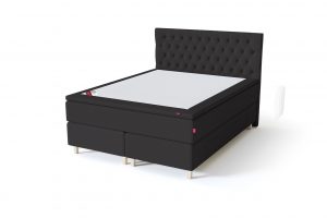 Sleepwell BLACK Continental tipo dvigulė miegamojo lova su stalčiais, BLACK Solhall chester tipo lovos galvūgalis, juoda spalva