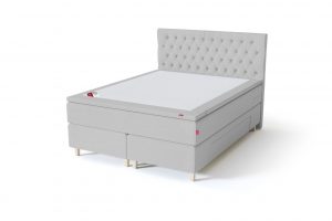 Sleepwell BLACK Continental tipo dvigulė miegamojo lova su stalčiais, BLACK Solhall chester tipo lovos galvūgalis, smėlio spalva